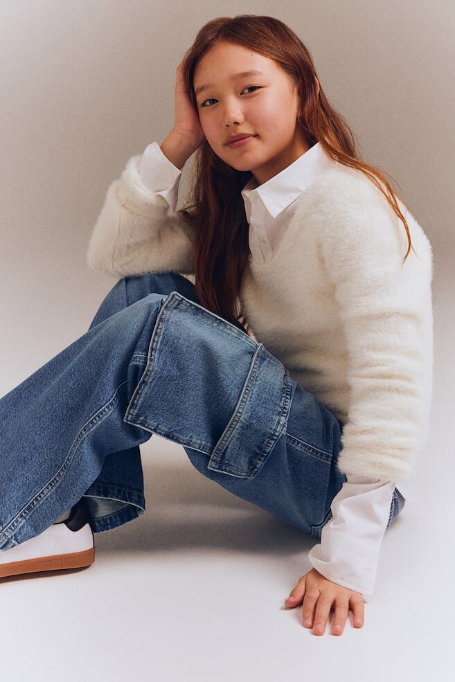 Джинсовые брюки-карго H&M, синий
Джинсовые брюки-карго H&M, синий