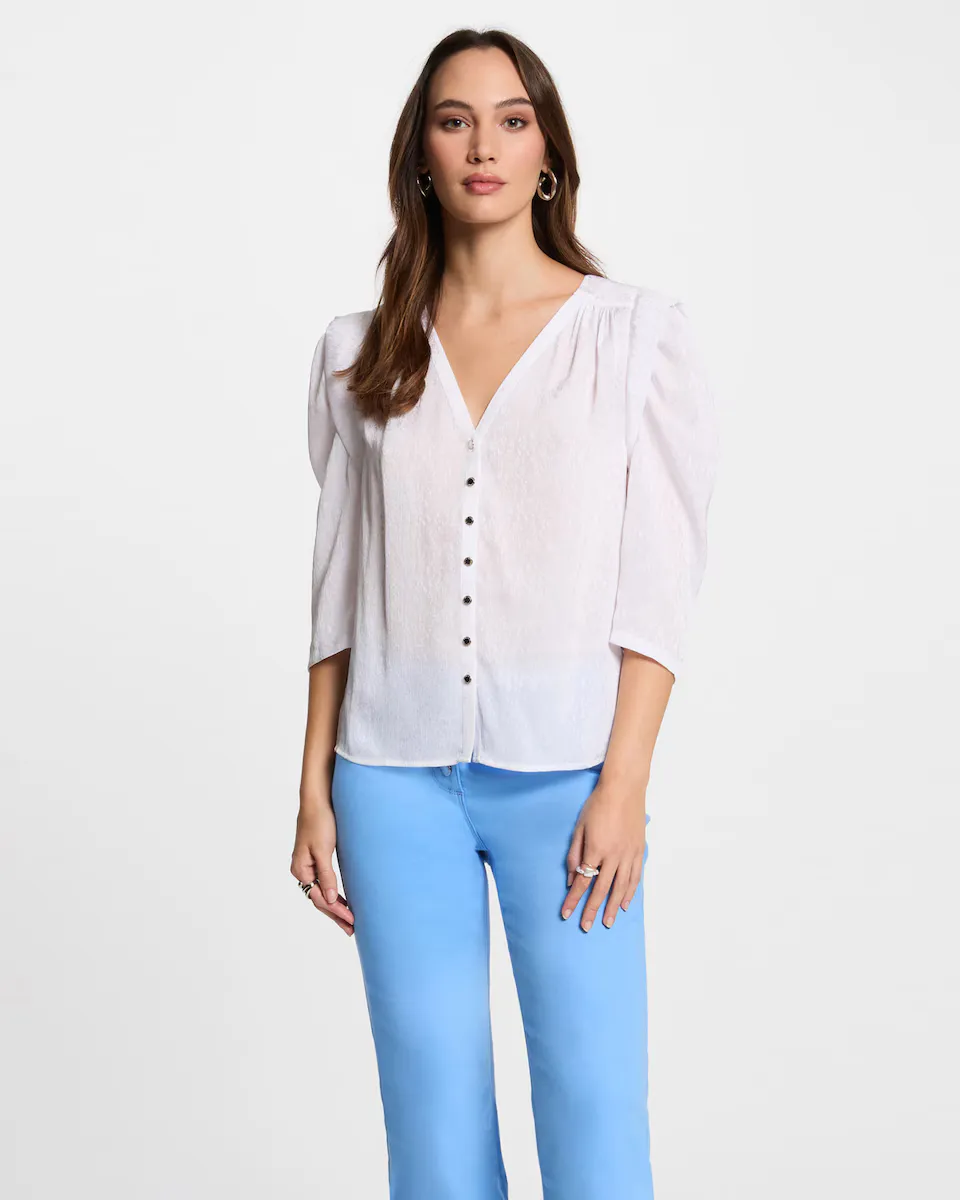 Женская рубашка с рукавом 3/4 и V-образным вырезом Morgan, белый
Женская рубашка с рукавом 3/4 и V-образным вырезом Morgan, белый