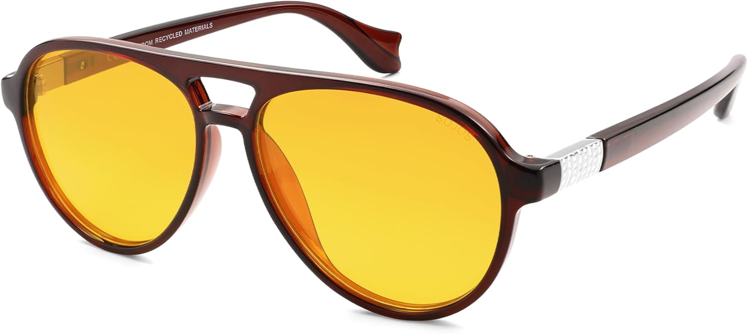 Солнцезащитные очки-авиаторы SOJOS Ocean Collection Polarized Retro Oversized для женщин и мужчин, изготовлены из переработанного пластика, экологичные, Constellation, Brown/Yellow
Солнцезащитные очки-авиаторы SOJOS Ocean Collection Polarized Retro Oversized для женщин и мужчин, изготовлены из переработанного пластика, экологичные, Constellation, Brown/Yellow