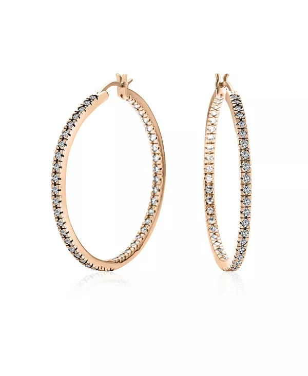 Серьги-Кольца розовые, белые, черные, с кубическим цирконием, паве, вывернутые наизнанку, большие, серебряные, с покрытием из розового золота, диаметр 1,75 дюйма Bling Jewelry, rose
Серьги-Кольца розовые, белые, черные, с кубическим цирконием, паве, вывернутые наизнанку, большие, серебряные, с покрытием из розового золота, диаметр 1,75 дюйма Bling Jewelry, rose