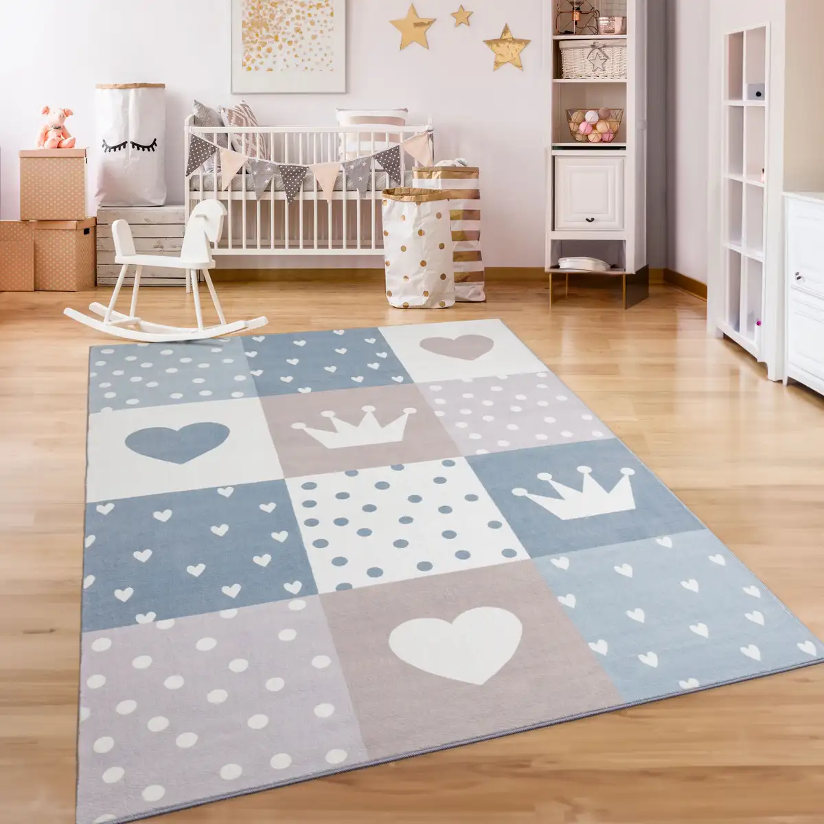 Детский ковер Paco Home "Eliz 391", прямоугольный, короткий ворс, игровой коврик, узор в стиле пэчворк, мотив короны, сердечек и точек 240х340 см, бежевый
Детский ковер Paco Home "Eliz 391", прямоугольный, короткий ворс, игровой коврик, узор в стиле пэчворк, мотив короны, сердечек и точек 240х340 см, бежевый