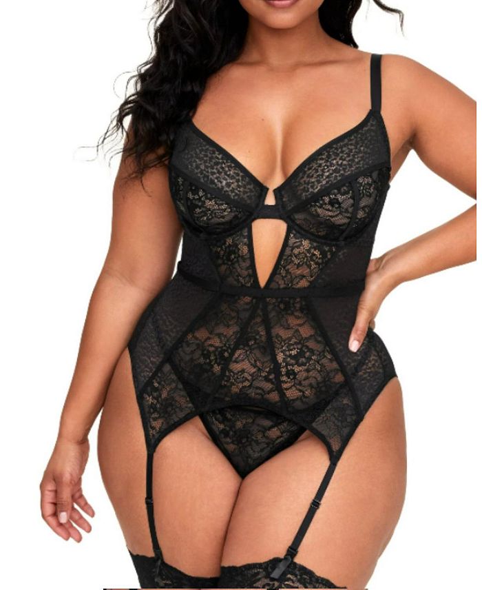 Женское нижнее белье больших размеров Lynn с бюстье Adore Me, черный 
Женское нижнее белье больших размеров Lynn с бюстье Adore Me, черный