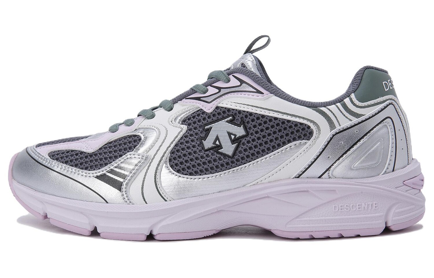 Кроссовки унисекс с низким верхом серые/фиолетовые Descente 
Кроссовки унисекс с низким верхом серые/фиолетовые Descente