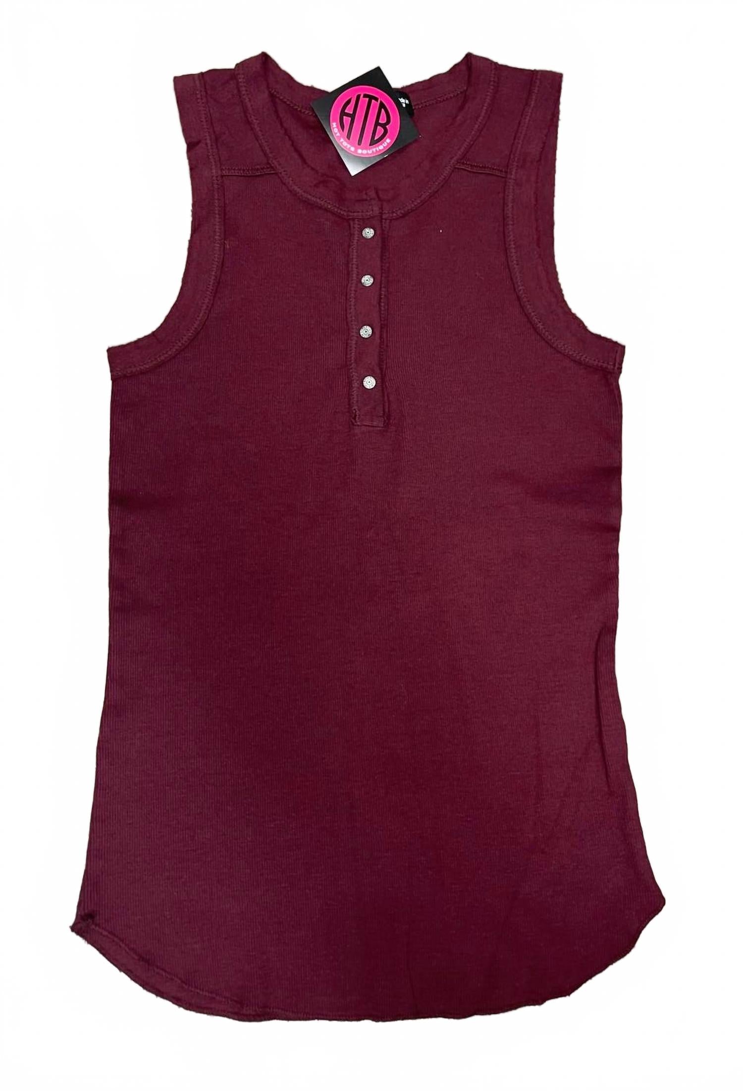 CROWN JEWEL Женская футболка-майка Henley Crew Tank, цвет мерло
CROWN JEWEL Женская футболка-майка Henley Crew Tank, цвет мерло