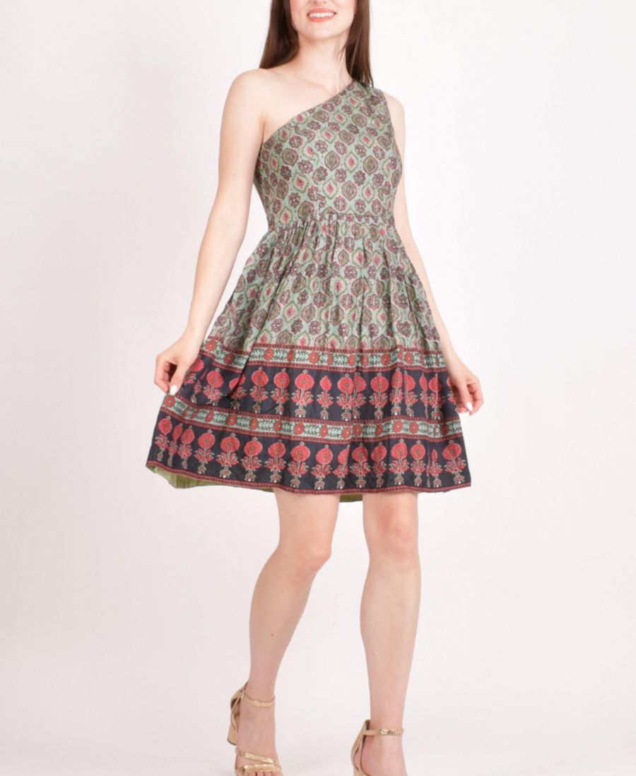 Женское мини-платье на одно плечо RAAS, Green
Женское мини-платье на одно плечо RAAS, Green