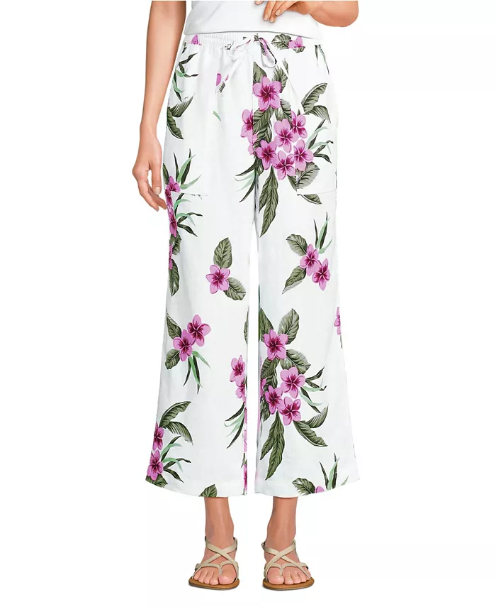 Женские льняные укороченные брюки с высокой талией и завязками на талии Lands' End, белый
Женские льняные укороченные брюки с высокой талией и завязками на талии Lands' End, белый