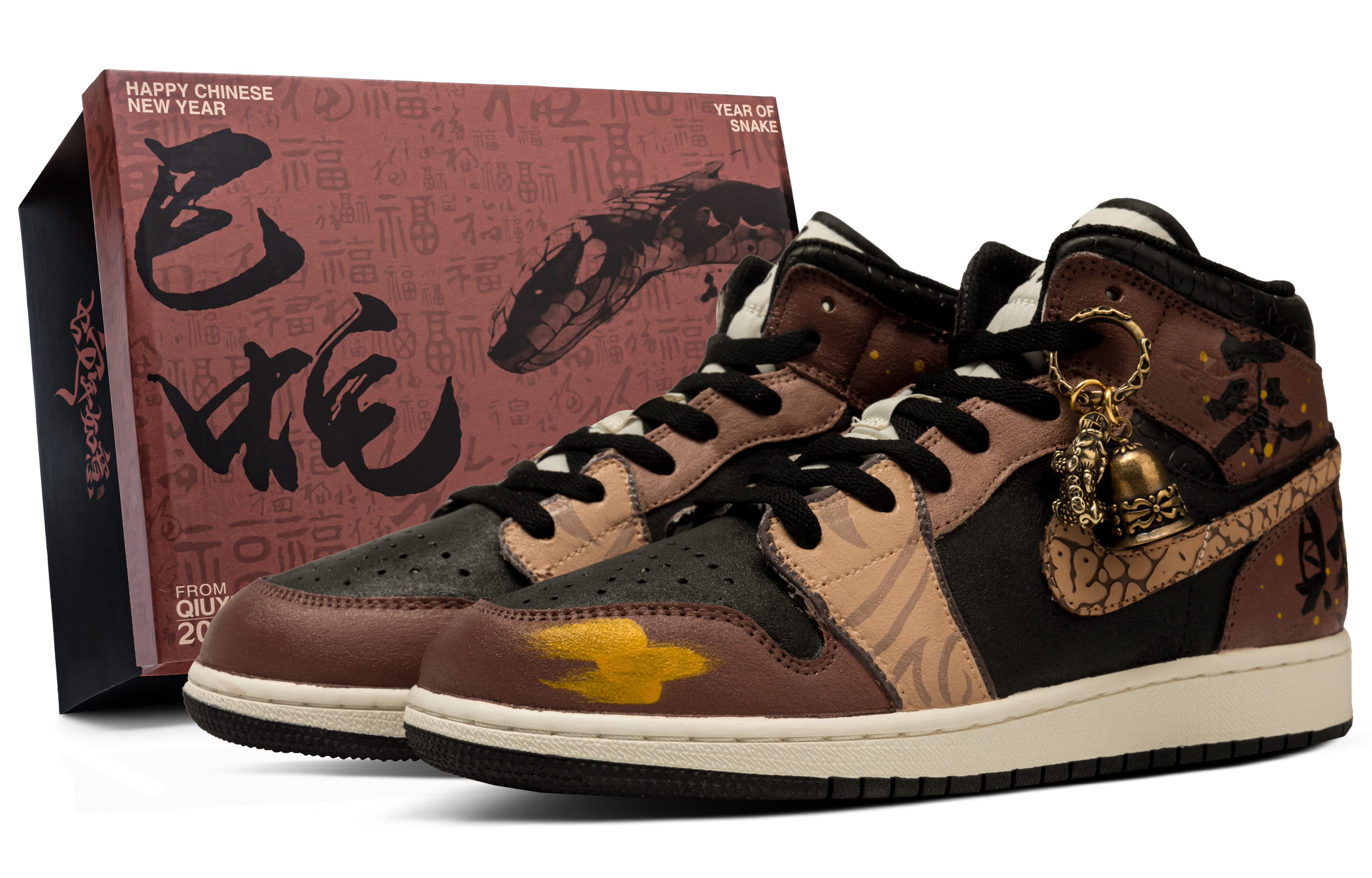 Jordan Баскетбольные кроссовки Air 1 Cushioning Anti-Slip и износостойкие, винтажные, среднего размера, мужские, коричневые, черные 
Jordan Баскетбольные кроссовки Air 1 Cushioning Anti-Slip и износостойкие, винтажные, среднего размера, мужские, коричневые, черные