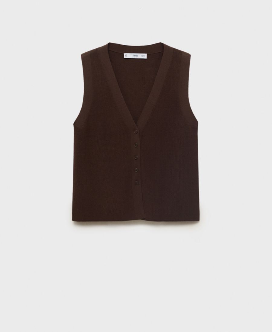 Женский тонкий вязаный жилет-свитер MANGO, Chocolate
Женский тонкий вязаный жилет-свитер MANGO, Chocolate