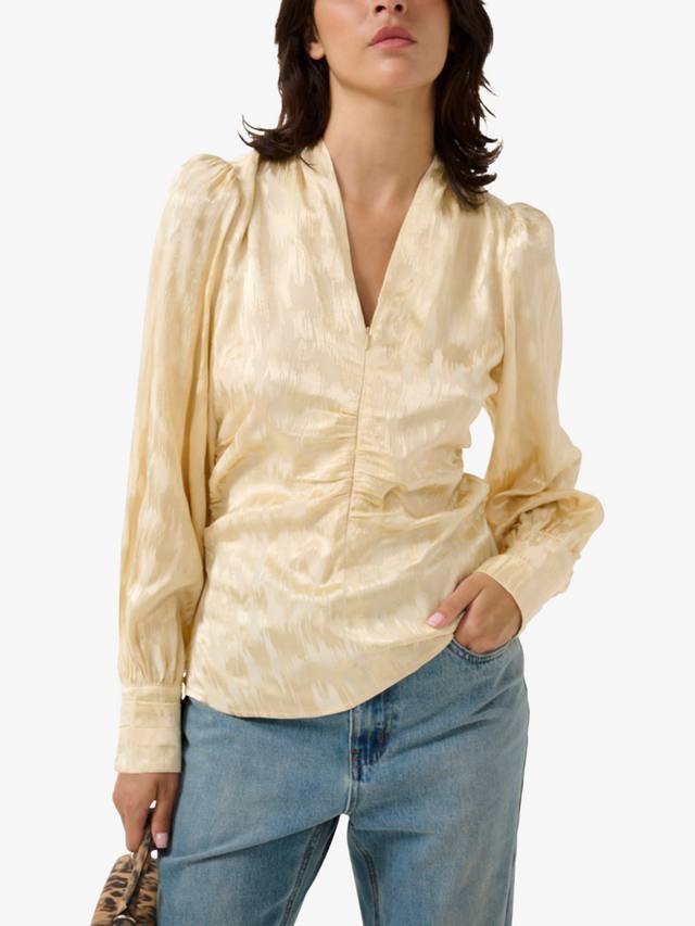 Блузка gzdalila с v-образным вырезом и длинным рукавом Gestuz, цвет Butter Yellow 
Блузка gzdalila с v-образным вырезом и длинным рукавом Gestuz, цвет Butter Yellow