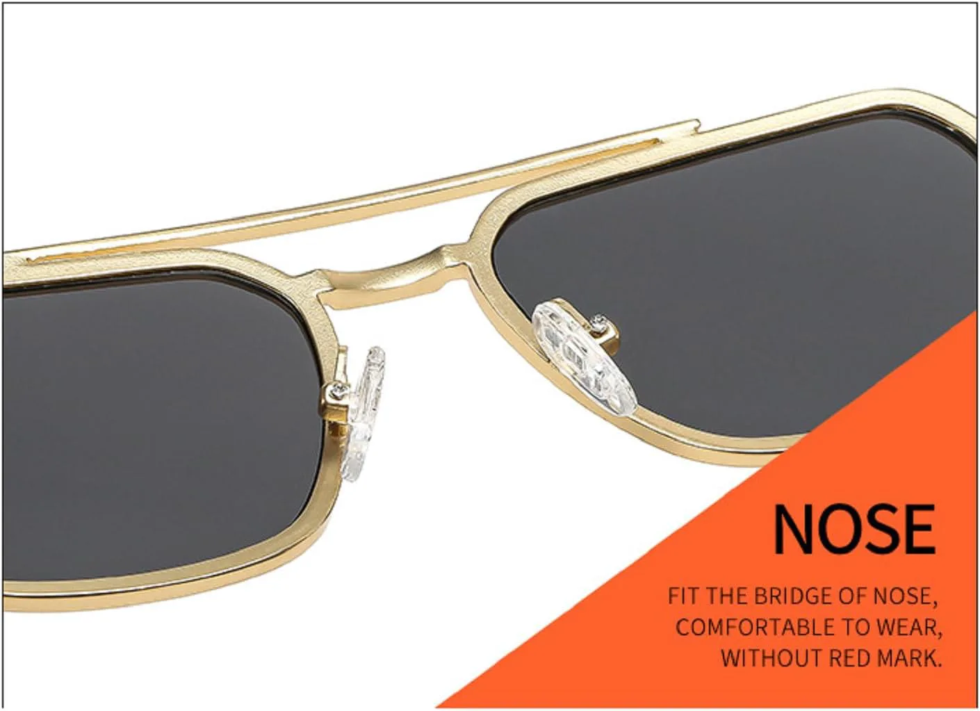 Ретро-солнцезащитные очки квадратной формы для женщин и мужчин, модные солнцезащитные очки с увеличенной металлической двойной перемычкой mincl, Tea Pink
Ретро-солнцезащитные очки квадратной формы для женщин и мужчин, модные солнцезащитные очки с увеличенной металлической двойной перемычкой mincl, Tea Pink