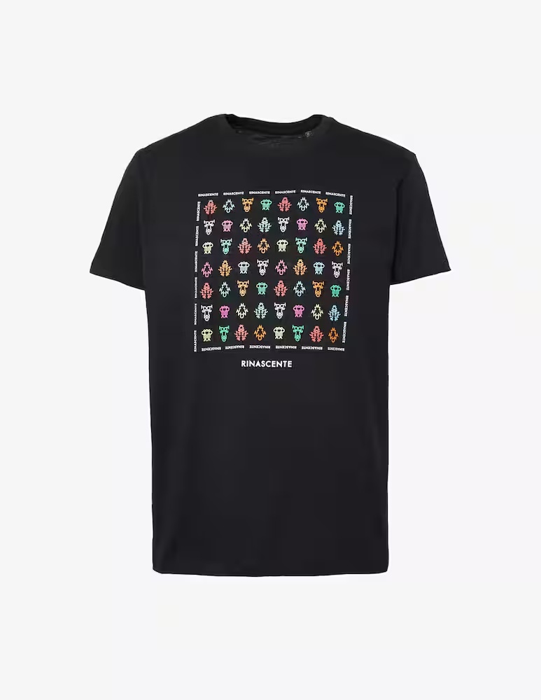 Футболка с маленькими красочными логотипами Rinascente, черный
Футболка с маленькими красочными логотипами Rinascente, черный