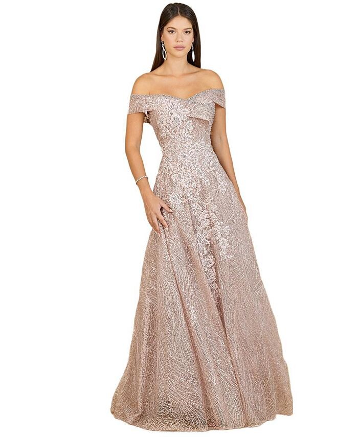 Женское платье А-силуэта с открытыми плечами Lara, розовый 
Женское платье А-силуэта с открытыми плечами Lara, розовый