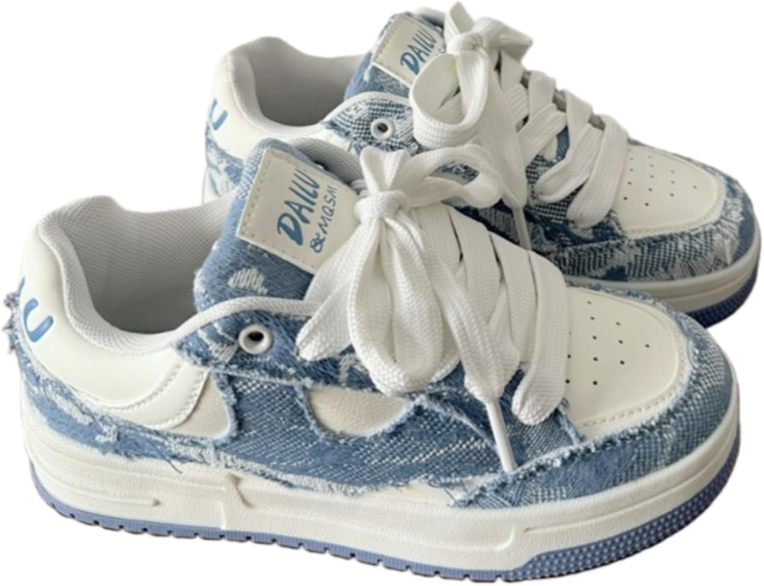 Кроссовки ZQW с потертым денимом для женщин и мужчин, круглый носок, массивная платформа, на шнуровке, дышащие, широкий размер, повседневные кроссовки для улицы, школы, прогулок и свиданий, синий
Кроссовки ZQW с потертым денимом для женщин и мужчин, круглый носок, массивная платформа, на шнуровке, дышащие, широкий размер, повседневные кроссовки для улицы, школы, прогулок и свиданий, синий