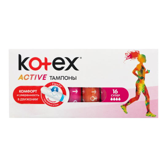 Тампоны, 16 шт. Kotex, Active
Тампоны, 16 шт. Kotex, Active