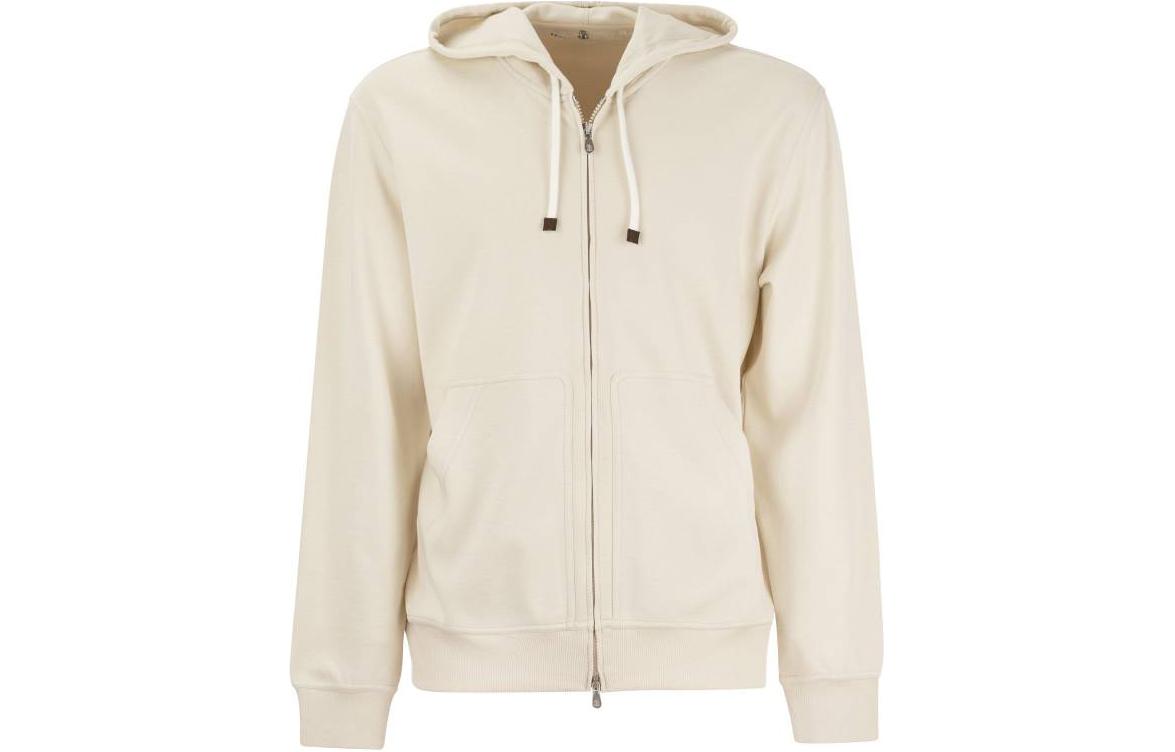 Белая худи на молнии с кулиской Brunello Cucinelli
Белая худи на молнии с кулиской Brunello Cucinelli