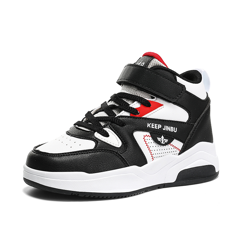 Кроссовки для бега для детей с противоскользящей амортизацией и износостойкостью, средней высоты, с отскоком KUPE, черный/белый 
Кроссовки для бега для детей с противоскользящей амортизацией и износостойкостью, средней высоты, с отскоком KUPE, черный/белый