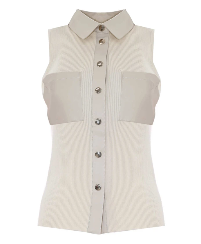 Джемпер без рукавов с воротником рубашкой Kocca, белый
Джемпер без рукавов с воротником рубашкой Kocca, белый