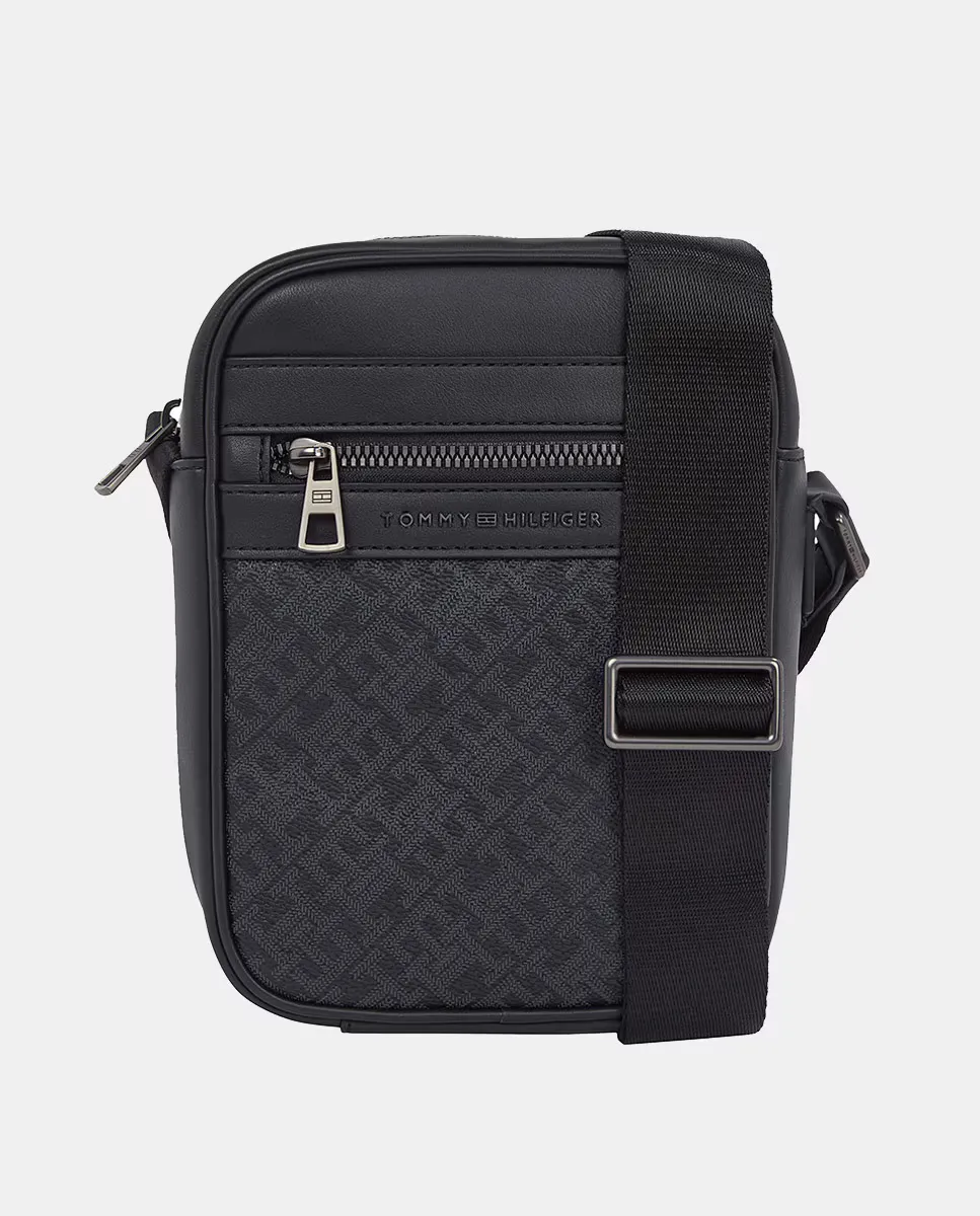Мужская мини-сумка-репортер из экокожи с монограммой Tommy Hilfiger, черный
Мужская мини-сумка-репортер из экокожи с монограммой Tommy Hilfiger, черный