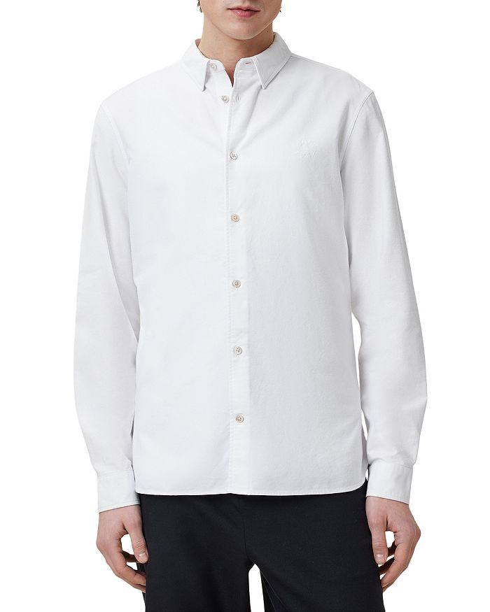 Рубашка Haven Slim Fit из ворсованной ткани Oxford ALLSAINTS, белый 
Рубашка Haven Slim Fit из ворсованной ткани Oxford ALLSAINTS, белый