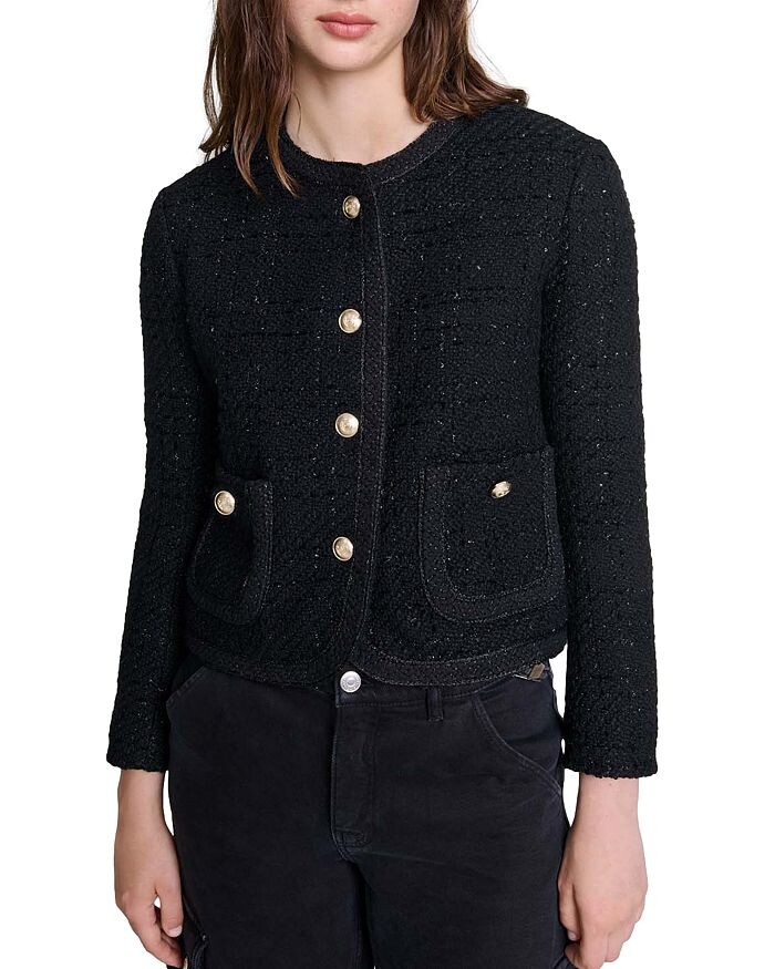 Твидовый укороченный жакет Maje Vibleed, черный
Твидовый укороченный жакет Maje Vibleed, черный