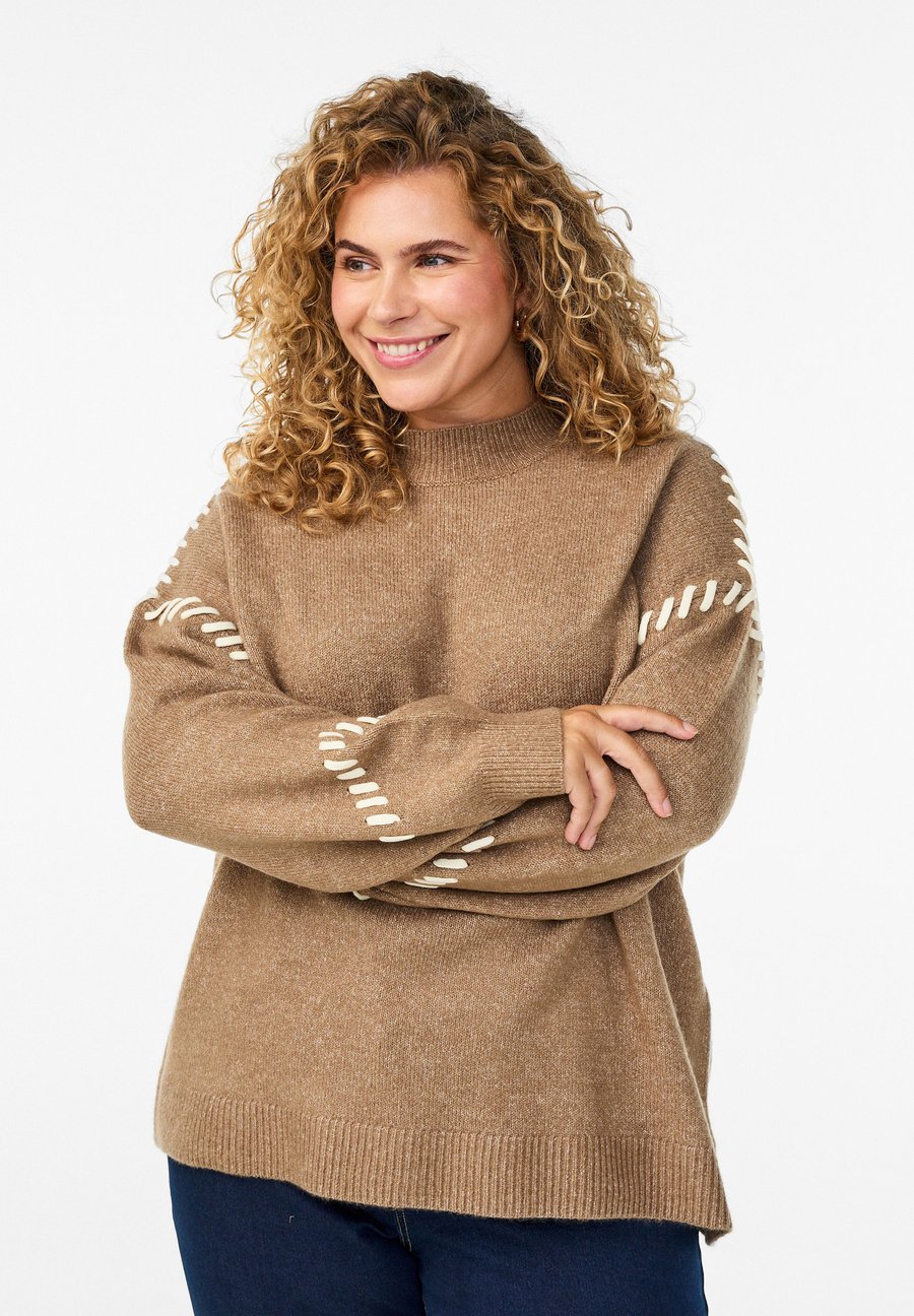 Джемпер Zizzi Jumper, Caribou Melange/Brown
Джемпер Zizzi Jumper, Caribou Melange/Brown
