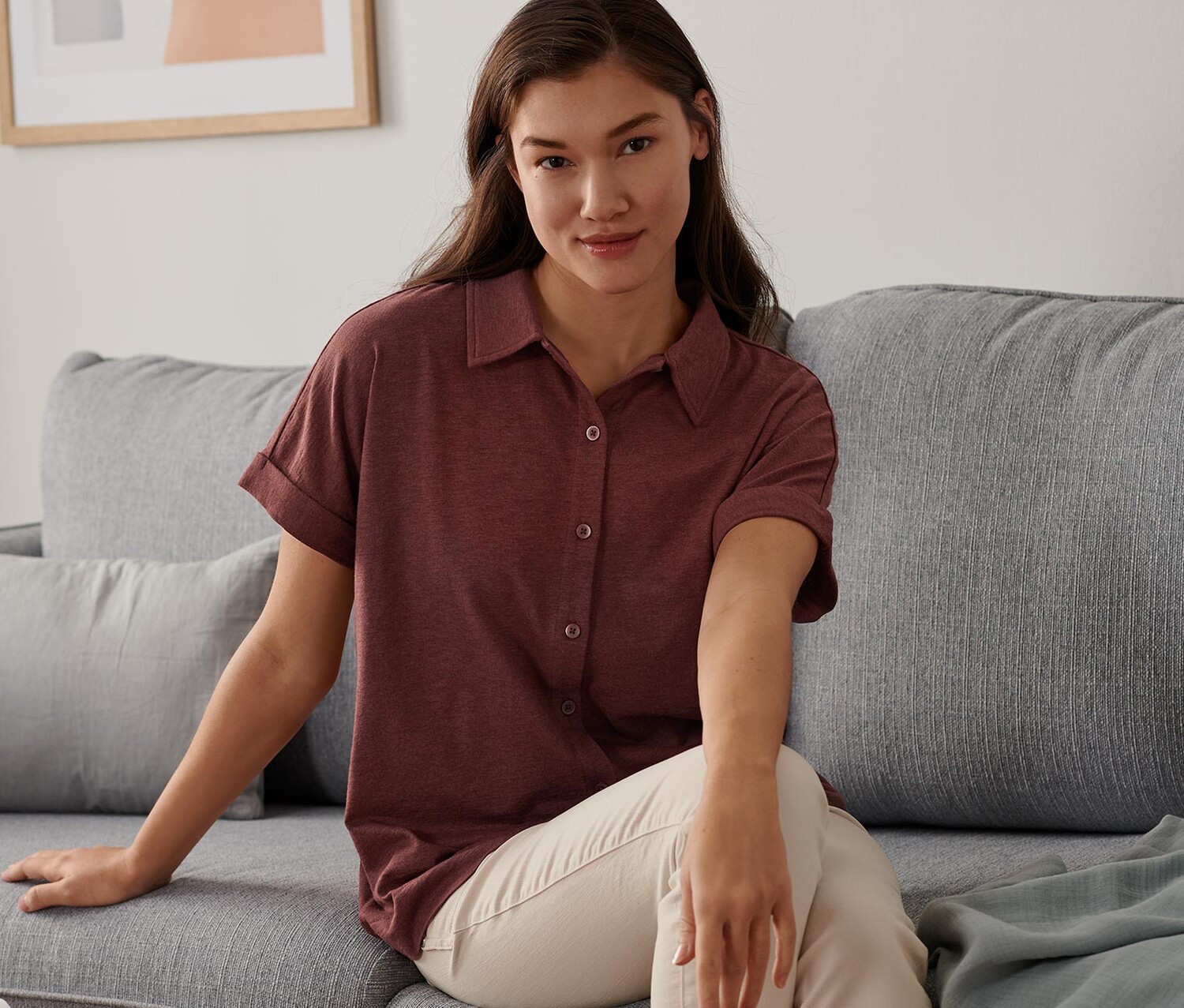 Блузка-рубашка с планкой на пуговицах Tchibo, терракотовый цвет пестрый
Блузка-рубашка с планкой на пуговицах Tchibo, терракотовый цвет пестрый