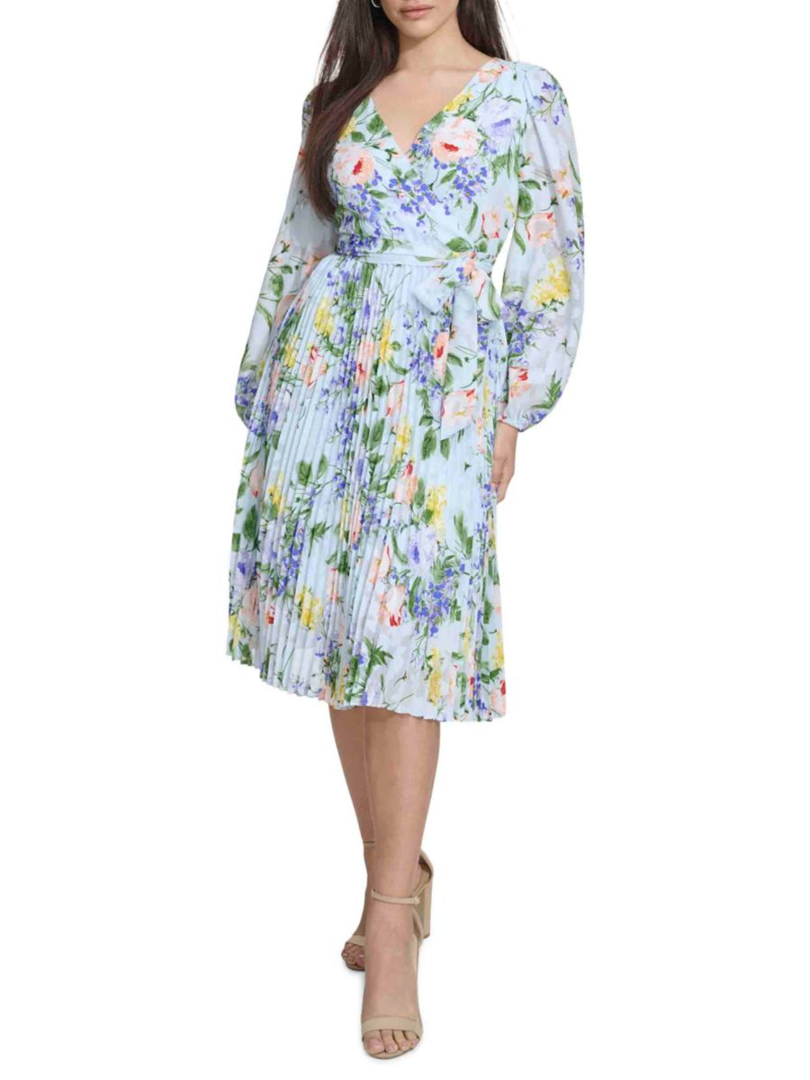 Платье-миди с цветочным принтом и имитацией запаха Kensie, синий мульти
Платье-миди с цветочным принтом и имитацией запаха Kensie, синий мульти