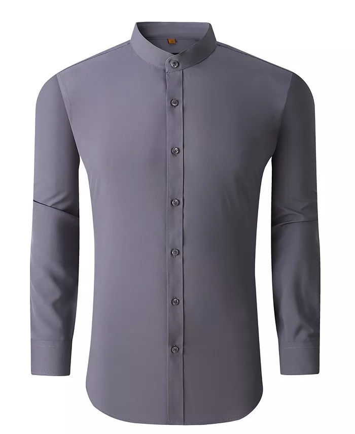 Мужская приталенная однотонная рубашка без воротника на пуговицах Performance Suslo Couture, серый
Мужская приталенная однотонная рубашка без воротника на пуговицах Performance Suslo Couture, серый