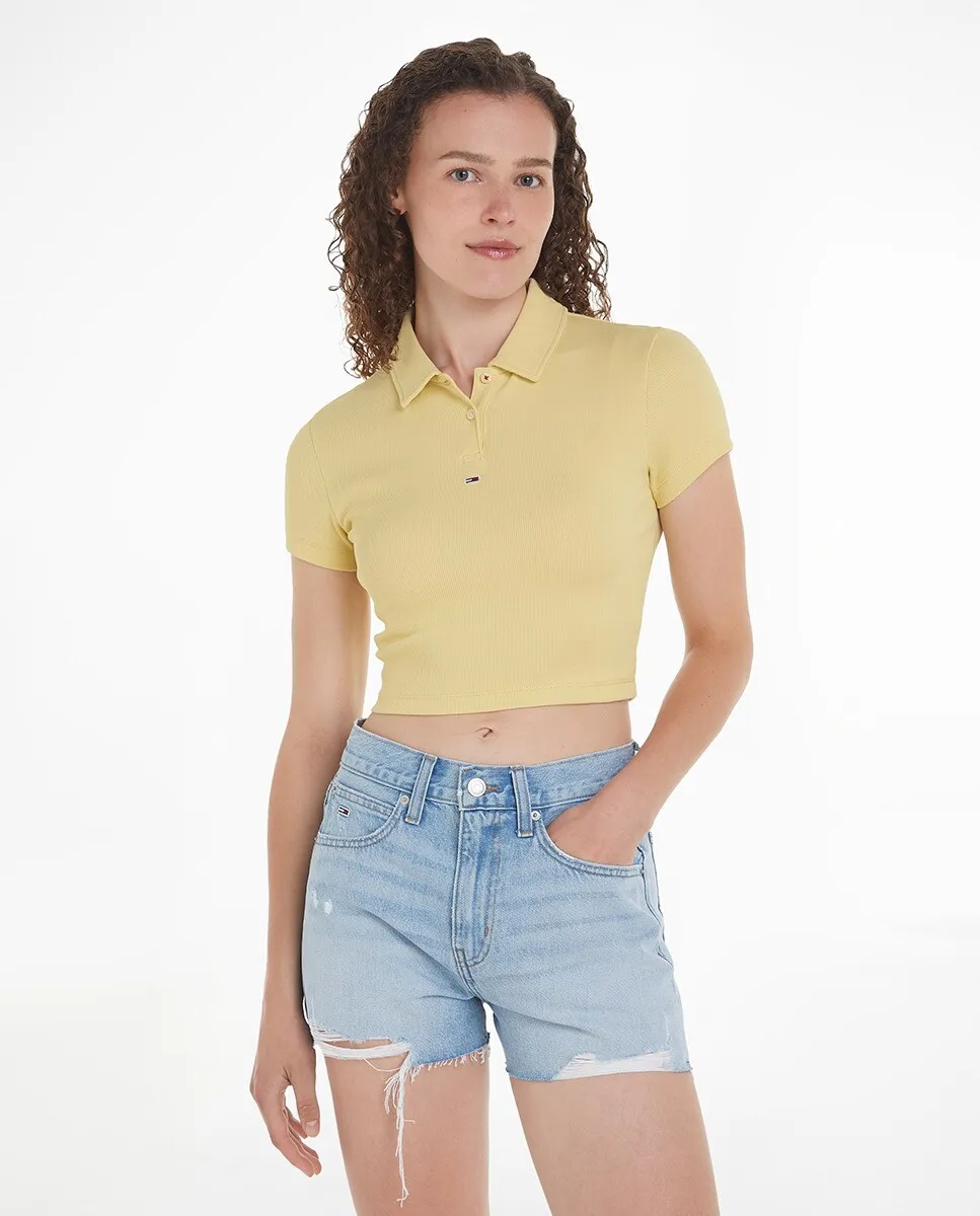 Женская рубашка-поло укороченного кроя и короткими рукавами Tommy Jeans, желтый
Женская рубашка-поло укороченного кроя и короткими рукавами Tommy Jeans, желтый