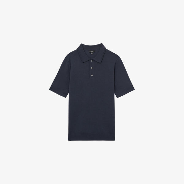 Поло Reiss Manor из мериносовой шерсти с коротким рукавом, синий
Поло Reiss Manor из мериносовой шерсти с коротким рукавом, синий