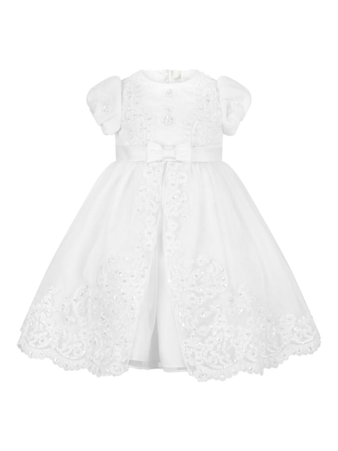 Расклешенное платье с цветочной вышивкой Sarah Louise, белый 
Расклешенное платье с цветочной вышивкой Sarah Louise, белый