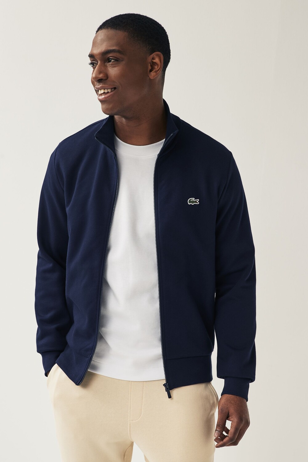Флисовый топ на молнии Lacoste, синий 
Флисовый топ на молнии Lacoste, синий