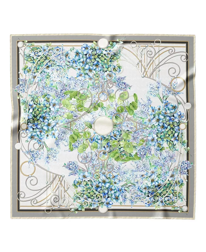 "Lilac Garden" - Женский шейный платок из шелка ручной работы Elizabetta, синий
"Lilac Garden" - Женский шейный платок из шелка ручной работы Elizabetta, синий