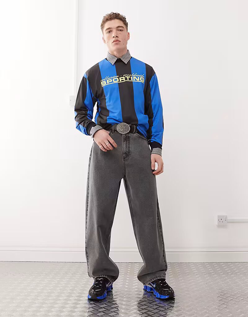 Джинсы антифит X001 серого цвета Collusion
Джинсы антифит X001 серого цвета Collusion