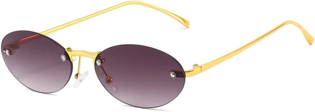 Ретро-солнцезащитные очки без оправы, металлические, овальной формы, женские, модные, золотистые, черные, конфетные оттенки, защита от УФ-излучения UV400, мужские, панк-солнцезащитные очки UUPTTPL, Gold Gray
Ретро-солнцезащитные очки без оправы, металлические, овальной формы, женские, модные, золотистые, черные, конфетные оттенки, защита от УФ-излучения UV400, мужские, панк-солнцезащитные очки UUPTTPL, Gold Gray