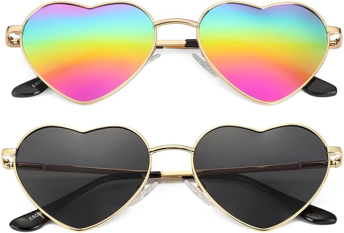 Женские поляризованные солнцезащитные очки JOVAKIT в форме сердца, модный стиль, металлическая оправа, линзы с защитой от УФ-излучения UV400, U7 Two Pack: (Gold/Rainbow Mirror+gold/Grey)
Женские поляризованные солнцезащитные очки JOVAKIT в форме сердца, модный стиль, металлическая оправа, линзы с защитой от УФ-излучения UV400, U7 Two Pack: (Gold/Rainbow Mirror+gold/Grey)