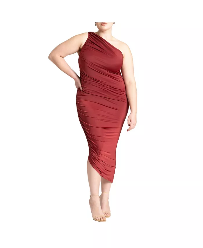 Женское платье с драпировкой на одно плечо ELOQUII, красный
Женское платье с драпировкой на одно плечо ELOQUII, красный