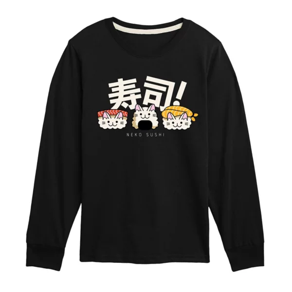 Мальчики 8-20 футболка с длинным рукавом и принтом "Неко суши" Licensed Character, черный
Мальчики 8-20 футболка с длинным рукавом и принтом "Неко суши" Licensed Character, черный