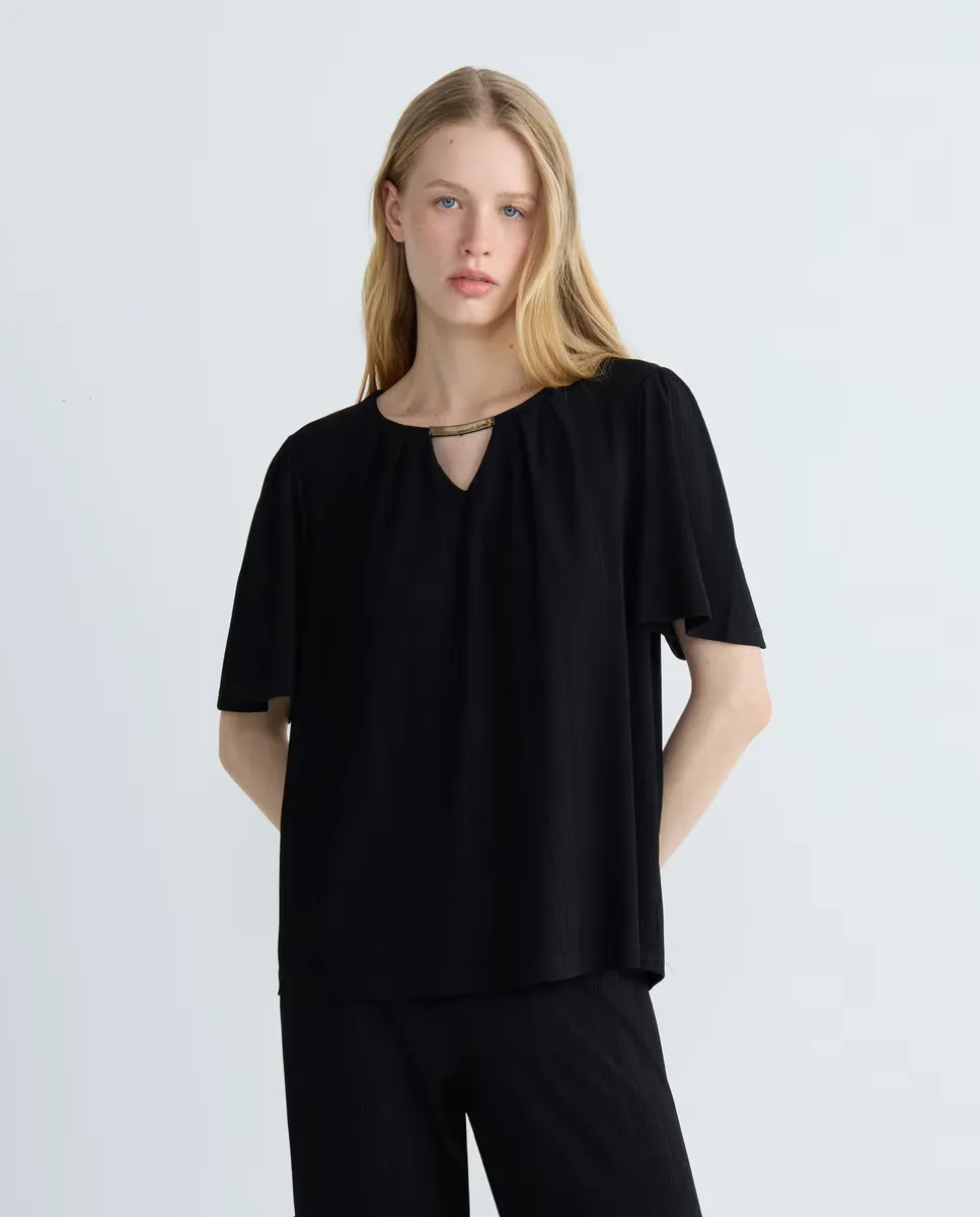 Женская футболка с круглым вырезом, декором и коротким рукавом Blanxart, темно-серый
Женская футболка с круглым вырезом, декором и коротким рукавом Blanxart, темно-серый