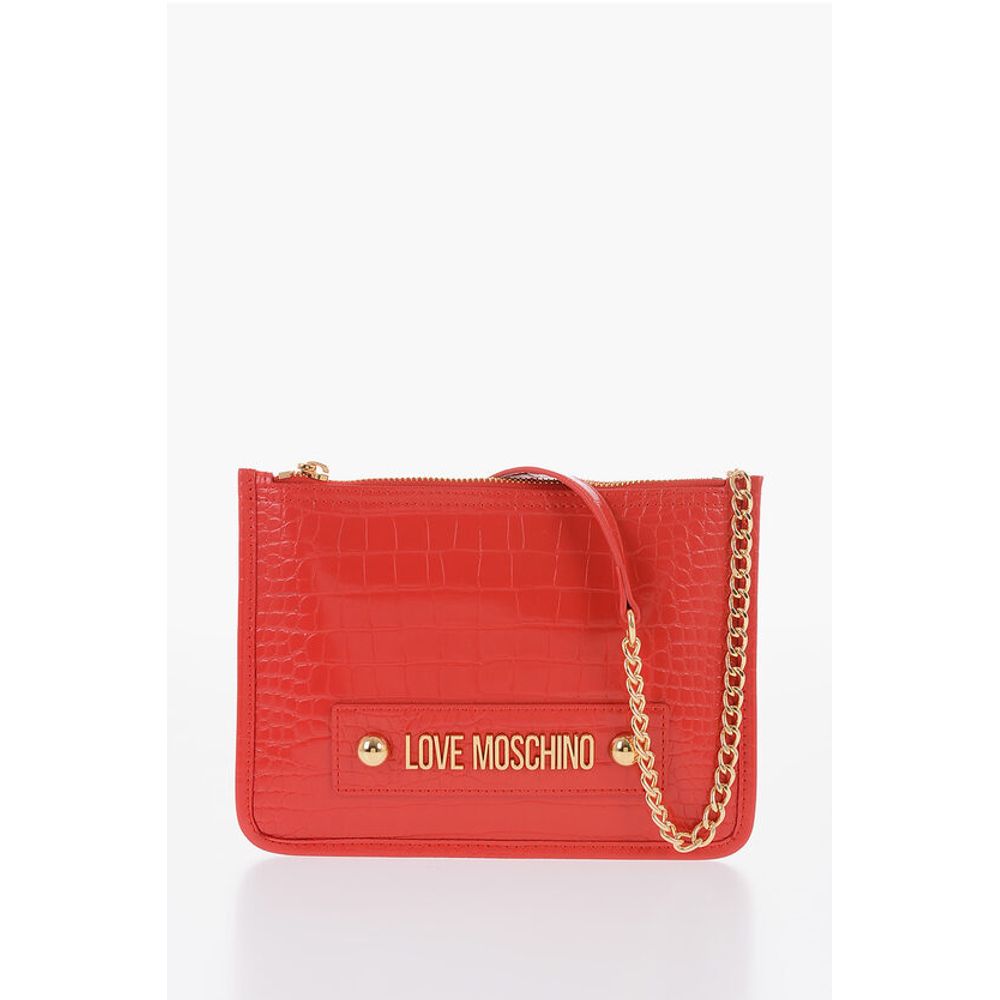 Клатч LOVE из искусственной кожи с эффектом крокодила и золотым логотипом Moschino, Red
Клатч LOVE из искусственной кожи с эффектом крокодила и золотым логотипом Moschino, Red