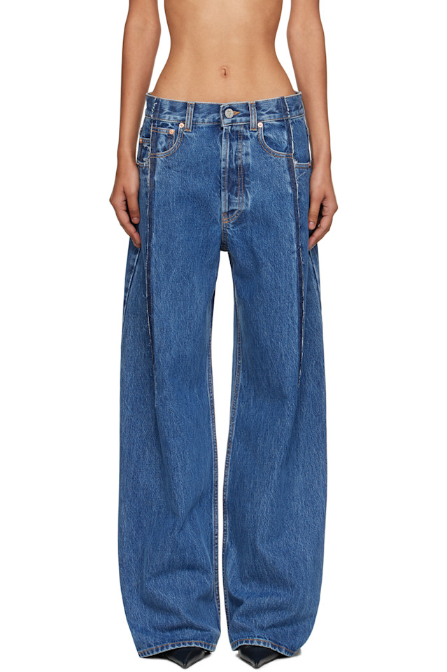 Реконструированные джинсы с разрезами Vetements, синий
Реконструированные джинсы с разрезами Vetements, синий