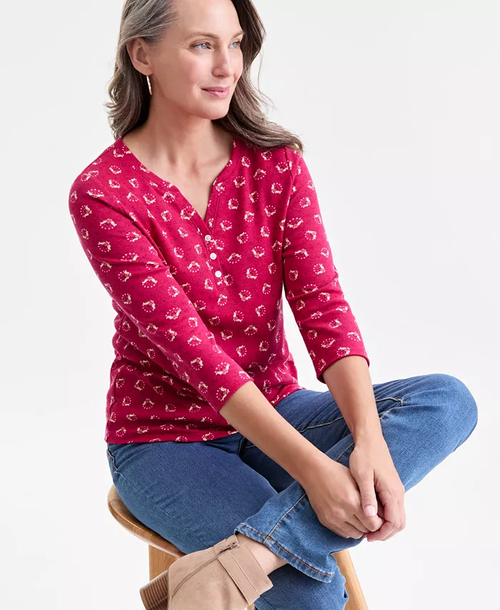 Женская футболка Henley с принтом и рукавом 3/4 Style & Co, розовый
Женская футболка Henley с принтом и рукавом 3/4 Style & Co, розовый