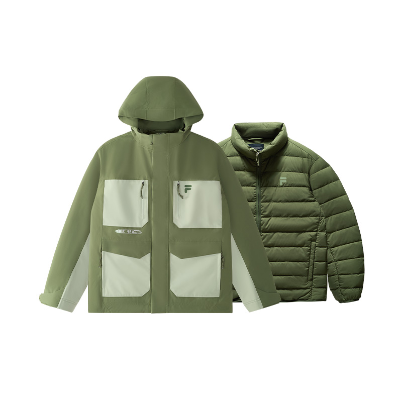 Пуховик мужской военно-зеленый FILA FUSION 
Пуховик мужской военно-зеленый FILA FUSION