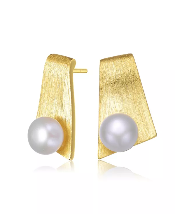 Уникальные серьги из стерлингового серебра 14 карат с покрытием из золота и натуральным пресноводным круглым жемчугом Genevive, gold
Уникальные серьги из стерлингового серебра 14 карат с покрытием из золота и натуральным пресноводным круглым жемчугом Genevive, gold