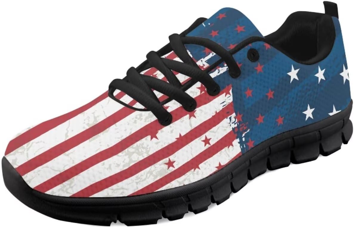 Кроссовки с американским флагом для женщин, беговые и теннисные обувь, легкие спортивные трейловые кроссовки, мужские кроссовки ко Дню независимости США Getelinseng, American Flag Pattern
Кроссовки с американским флагом для женщин, беговые и теннисные обувь, легкие спортивные трейловые кроссовки, мужские кроссовки ко Дню независимости США Getelinseng, American Flag Pattern