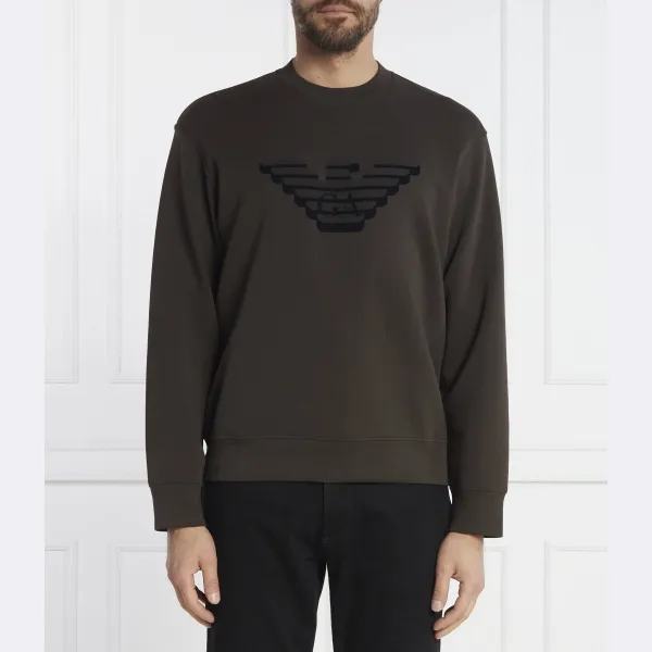Толстовка комфортного кроя Emporio Armani, коричневый 
Толстовка комфортного кроя Emporio Armani, коричневый
