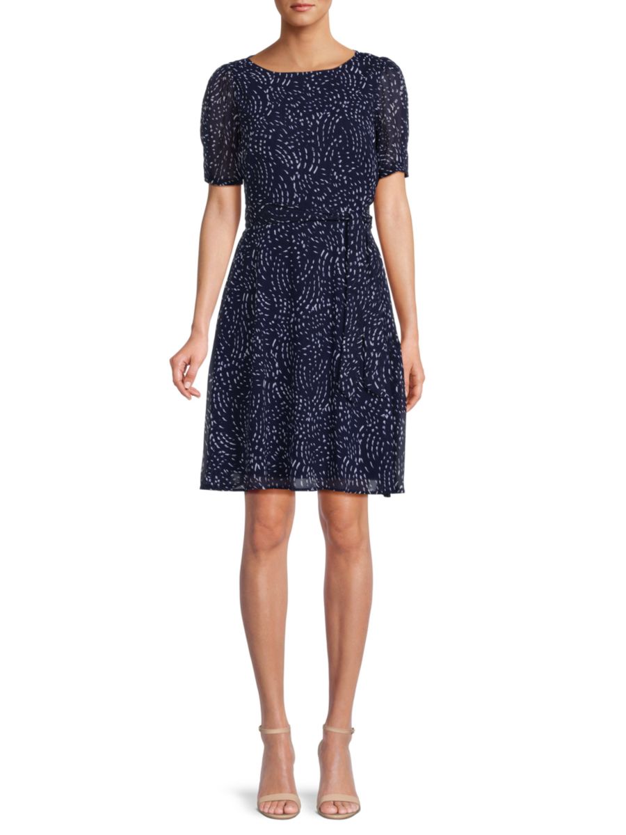Платье-клеш с принтом DKNY, темно-синий
Платье-клеш с принтом DKNY, темно-синий