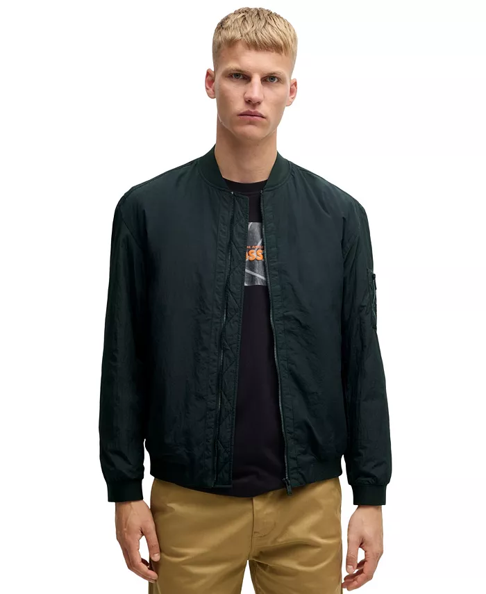 Мужская водоотталкивающая бомбер-куртка с логотипом Hugo Boss, черный
Мужская водоотталкивающая бомбер-куртка с логотипом Hugo Boss, черный