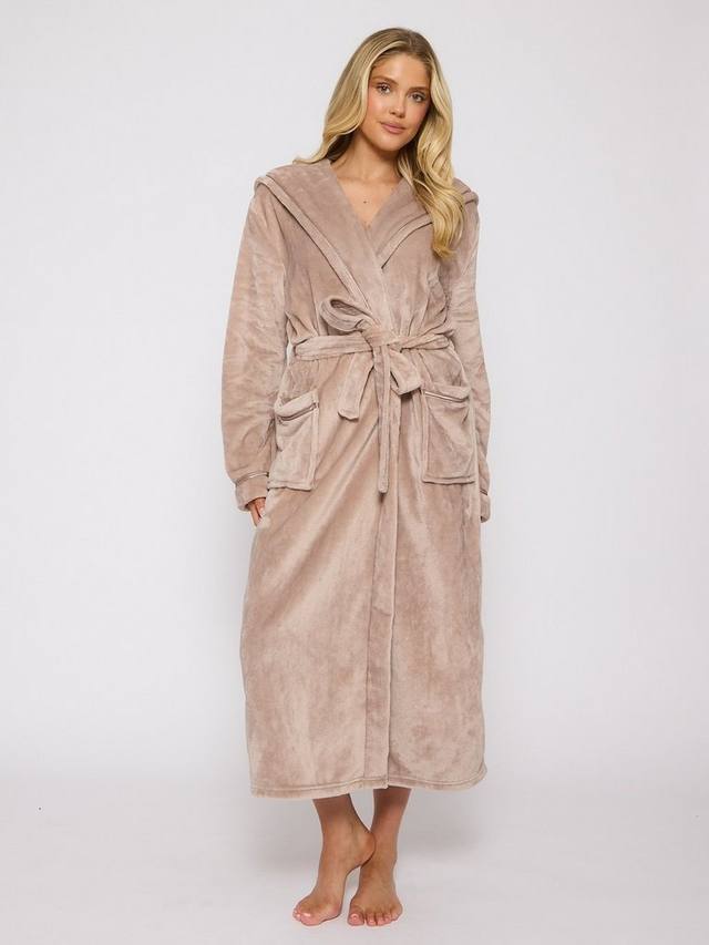 Халат из флиса с отделкой лентой Loungeable, Taupe
Халат из флиса с отделкой лентой Loungeable, Taupe