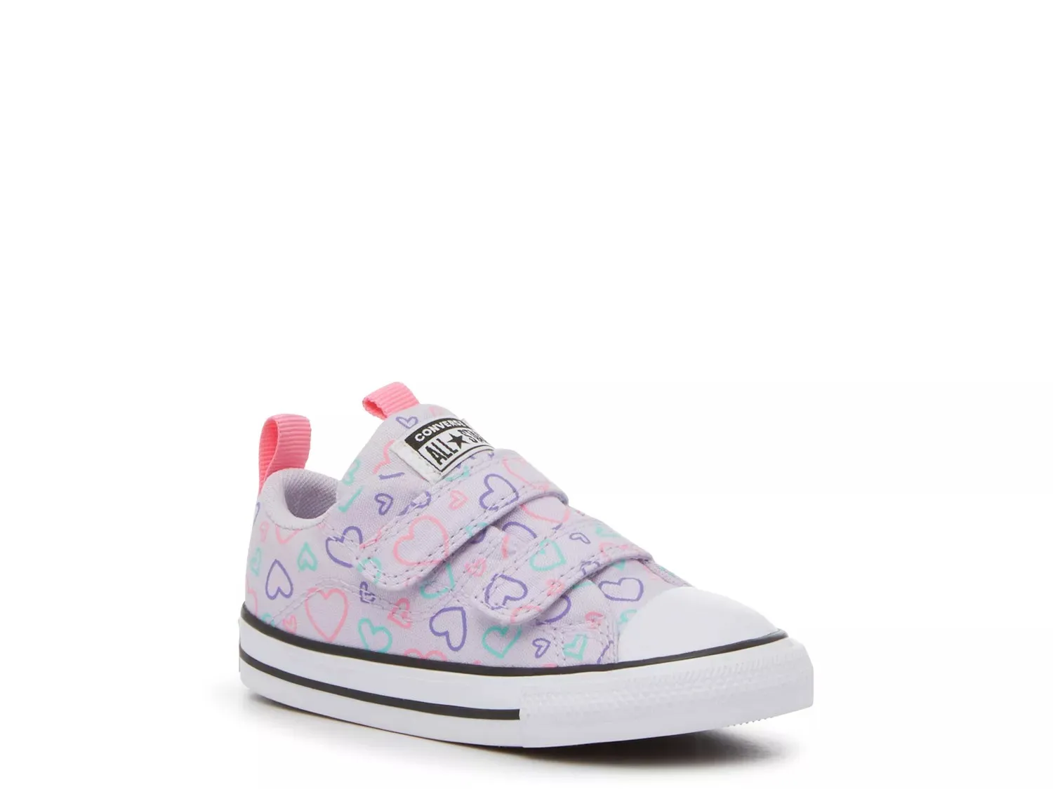 Кроссовки Converse Chuck Taylor All Star Heart — детские, Vapor Violet/Multicolor Heart Print 
Кроссовки Converse Chuck Taylor All Star Heart — детские, Vapor Violet/Multicolor Heart Print